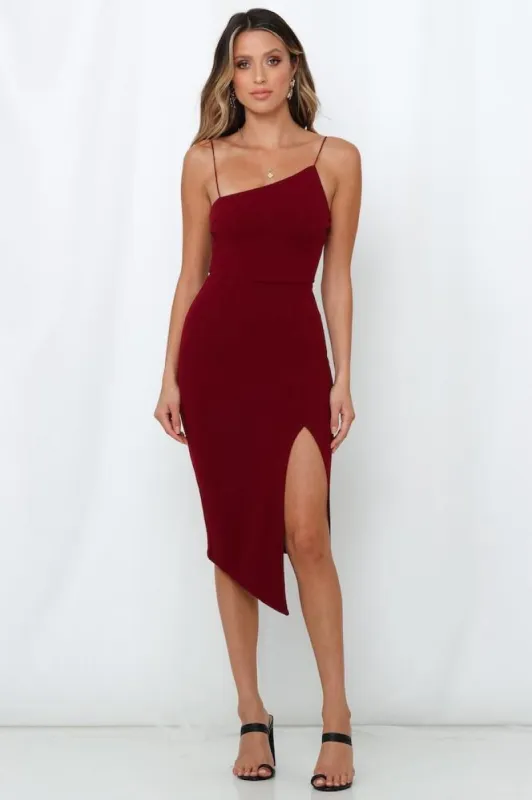 Outta Cash Midi Dress Wine sold by Hello Molly