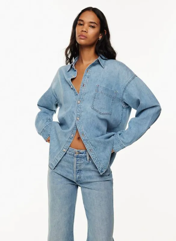 the 80s comfy denim shirt sold by Aritzia