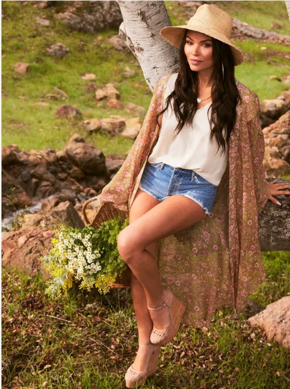 Blaine Kimono in Boa Botanical Dots sold by Jessica Simpson