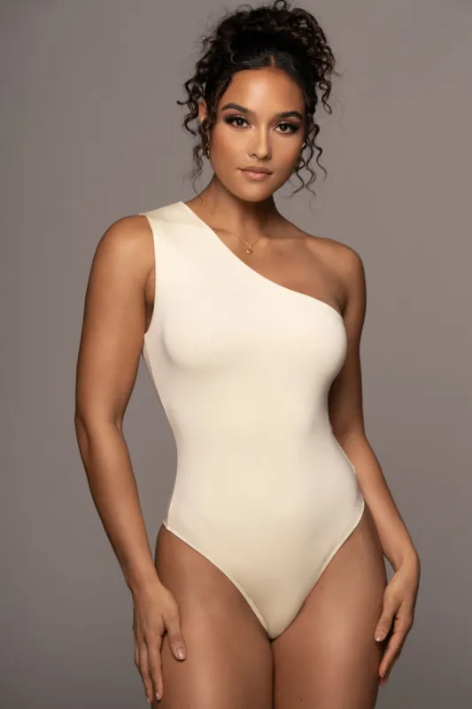 Buttercream Samera One Shoulder Bodysuit sold by JLUXLABEL