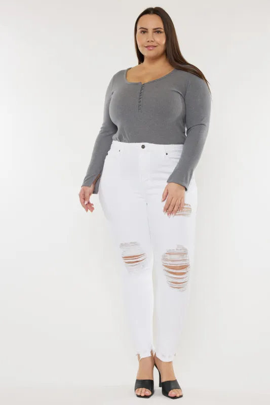 Kristy High Rise Slim Straight Jeans (Plus Size) sold by Kan Can