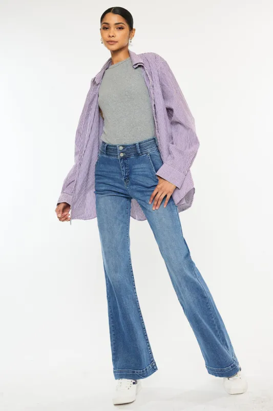 Carlyle High Rise Flare Jeans sold by Kan Can