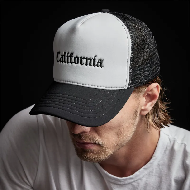 CA Gothic Scuba Trucker Hat - Black/White | Parallel