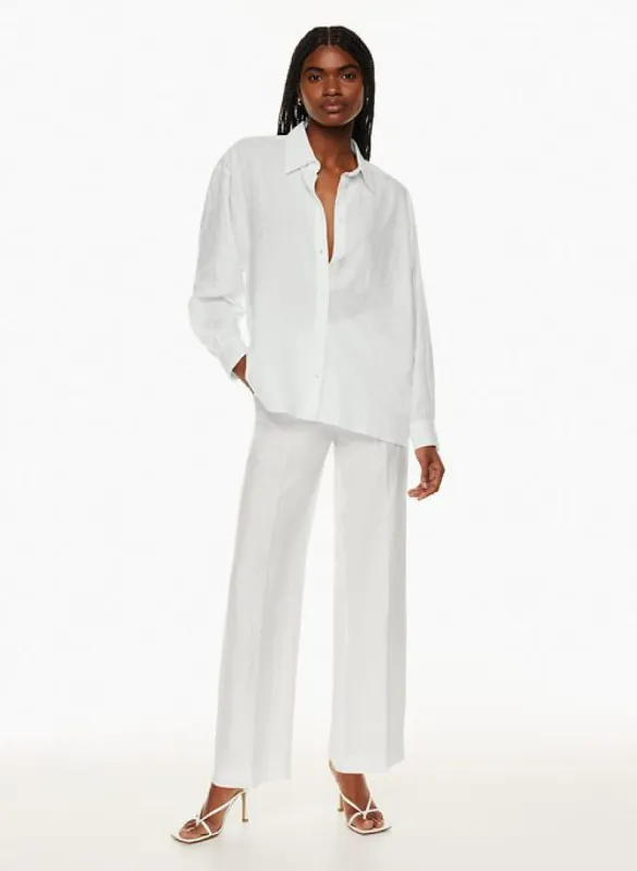 essential linen oversized shirt sold by Aritzia