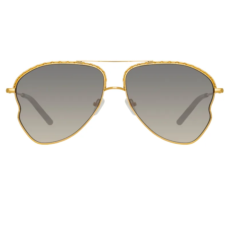 Matthew Williamson Lupin Sunglasses in Yellow Gold | Parallel