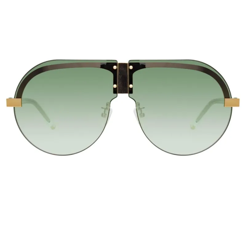 Matthew Williamson Tulip Aviator Sunglasses in Light Gold Tone sold by Linda Farrow