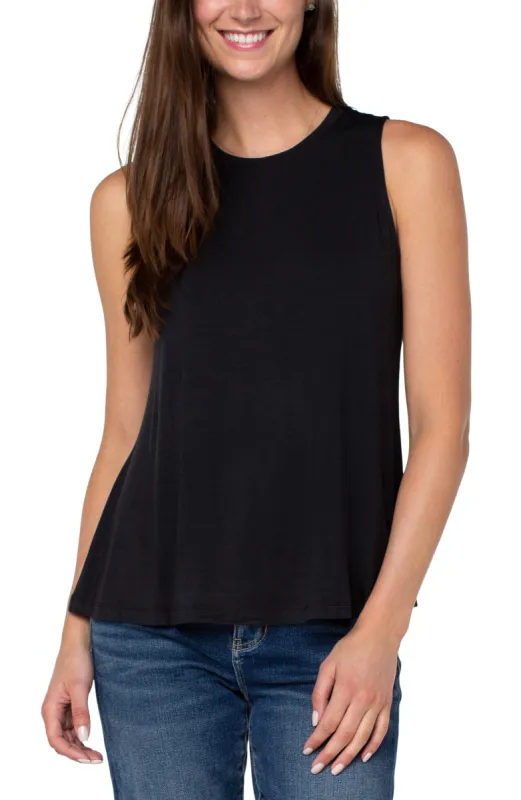 SLEEVELESS SCOOP NECK TANK sold by Liverpool Jeans Company