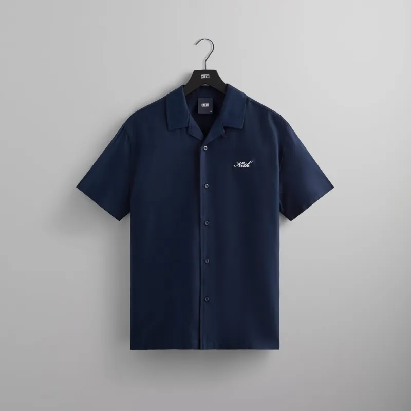 Kith Silk Cotton Thompson Camp Collar Shirt - Nocturnal sold by Kith