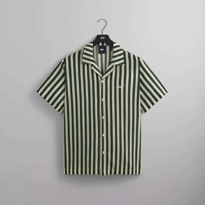 Kith Striped Thompson Camp Collar Shirt - Agate sold by Kith