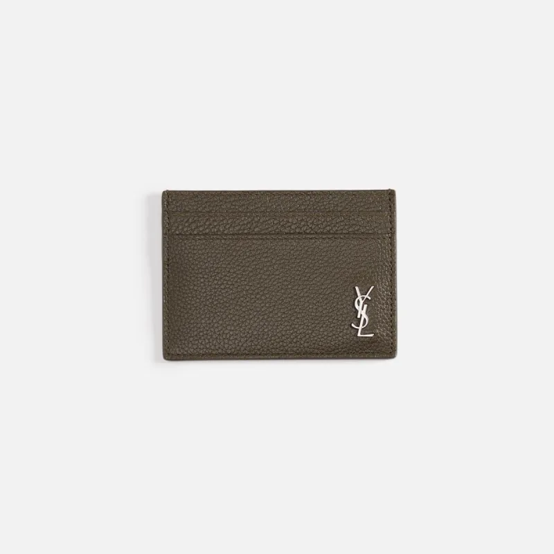 Saint Laurent YSL Credit Card Holdder - Kaki Fonce sold by Kith