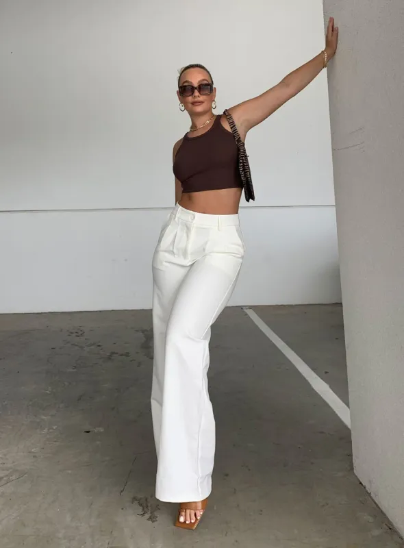 Archer Pants White sold by Princess Polly