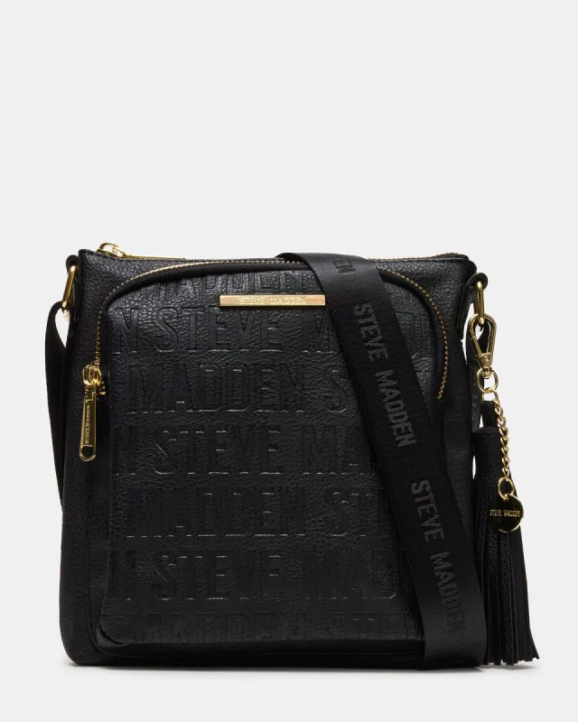 Steve Madden☆ロゴ デニム ホーボー ハンドバッグ LOGO CROSSBODY BLACK | Parallel