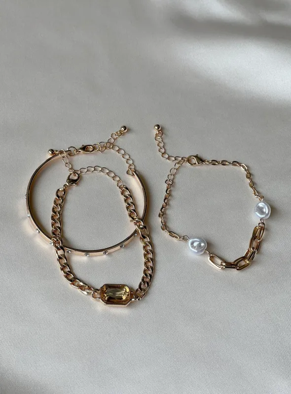 Bella Bracelet Pack Gold sold by Princess Polly