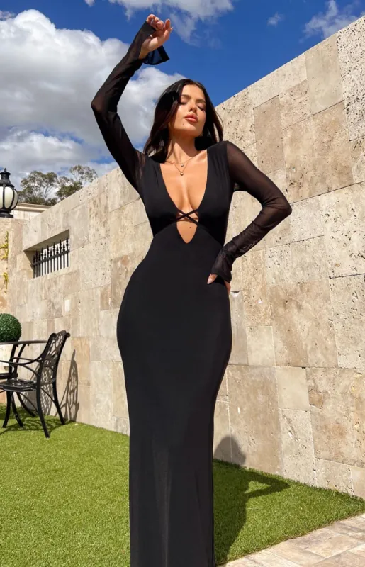 Monni Black Maxi Dress sold by Beginning Boutique