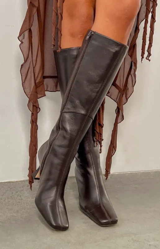 Tony Bianco Fantasy Chocolate Nappa Calf Boots sold by Beginning Boutique