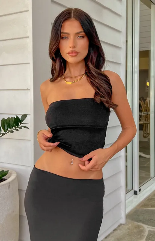 Sue Black Tube Top sold by Beginning Boutique