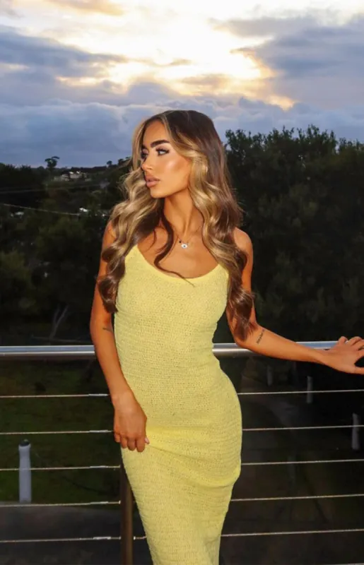 Ezra Yellow Maxi Dress sold by Beginning Boutique