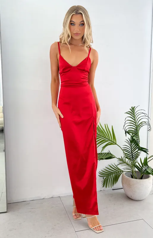 Freesia Red Formal Maxi Dress sold by Beginning Boutique