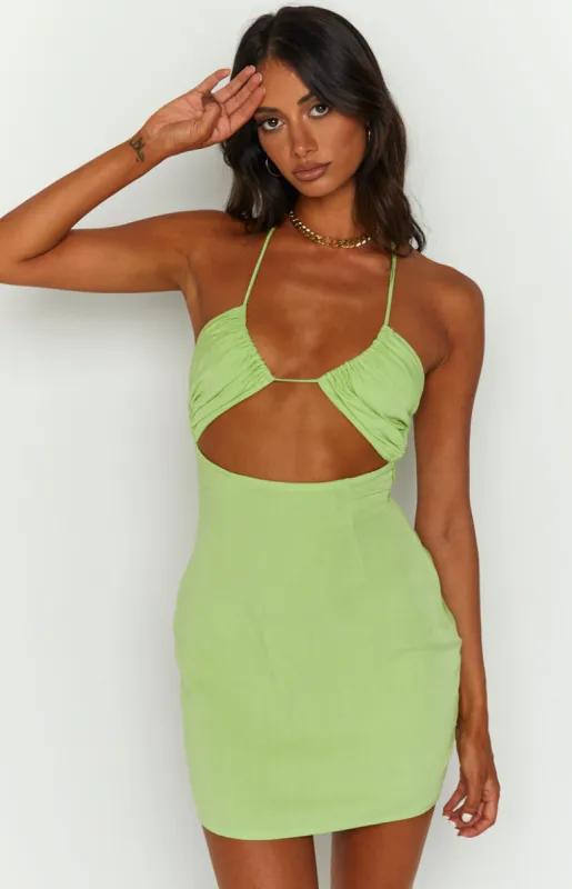 Zona Green Mini Dress sold by Beginning Boutique