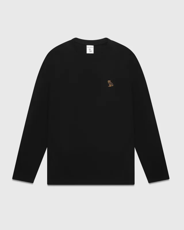 OVO® ESSENTIALS LONGSLEEVE T-SHIRT - BLACK sold by OVO