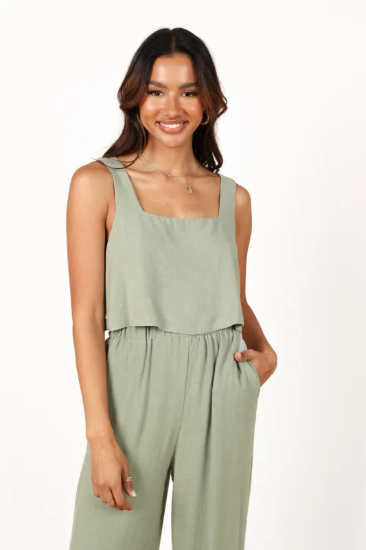 Eleanor Cropped Top - Green sold by Petal & Pup