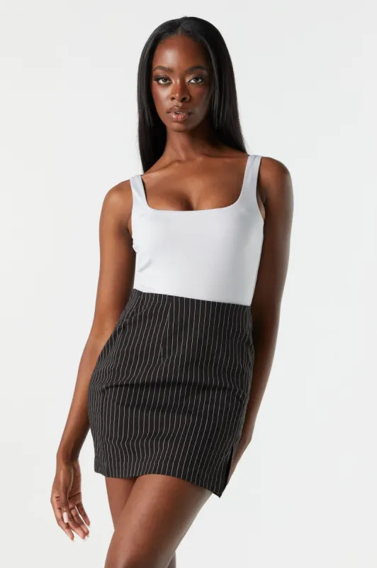 Striped High Rise Slit Mini Skirt sold by Urban Planet