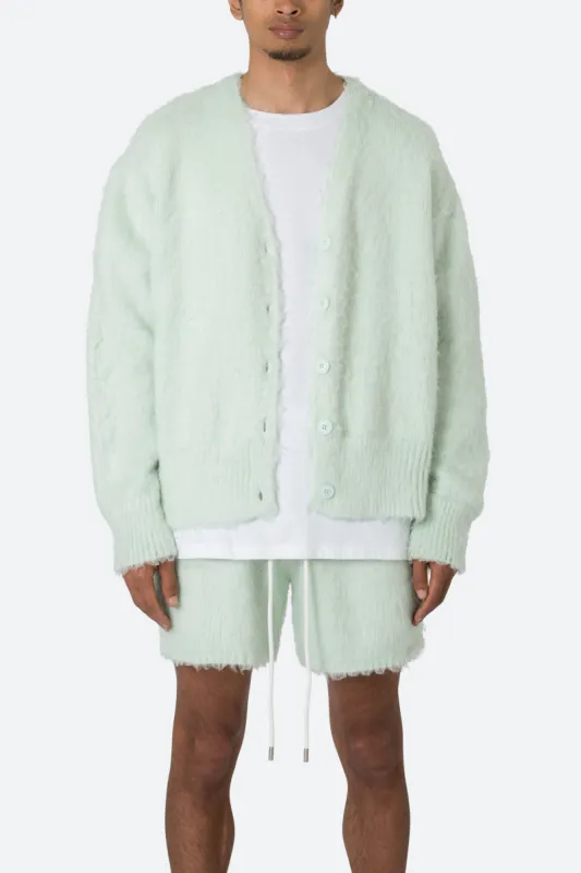 Fuzzy Cardigan Sweater - Mint sold by MNML