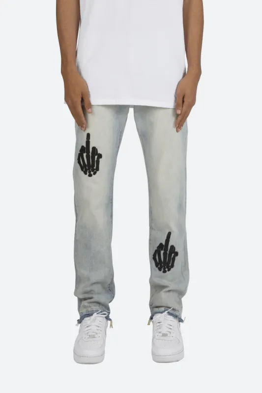 D272 Skeleton Straight Denim - Blue/Black sold by MNML