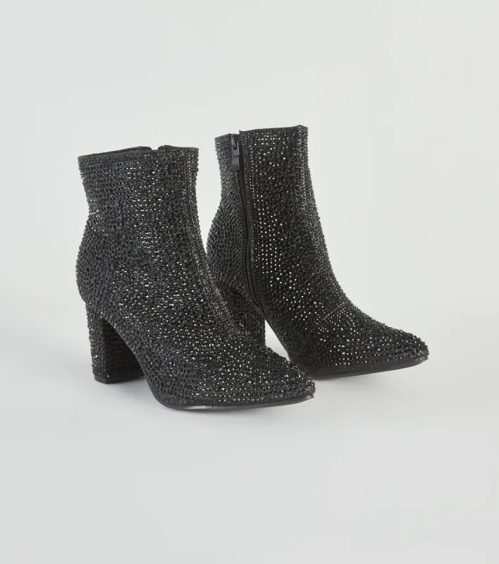 Glamorous Era Iridescent Rhinestone Booties sold by Windsor
