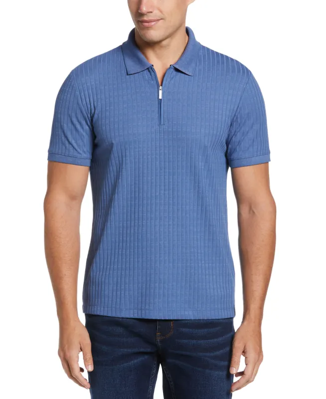 Big & Tall Quarter Zip Ribbed Polo sold by Perry Ellis