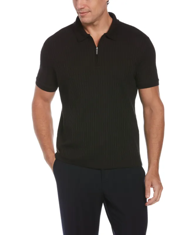 Quarter Zip Ribbed Polo sold by Perry Ellis