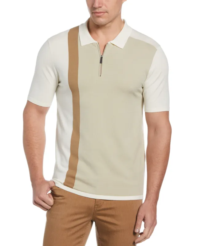 Big & Tall Tech Knit Color Block Zip Polo sold by Perry Ellis