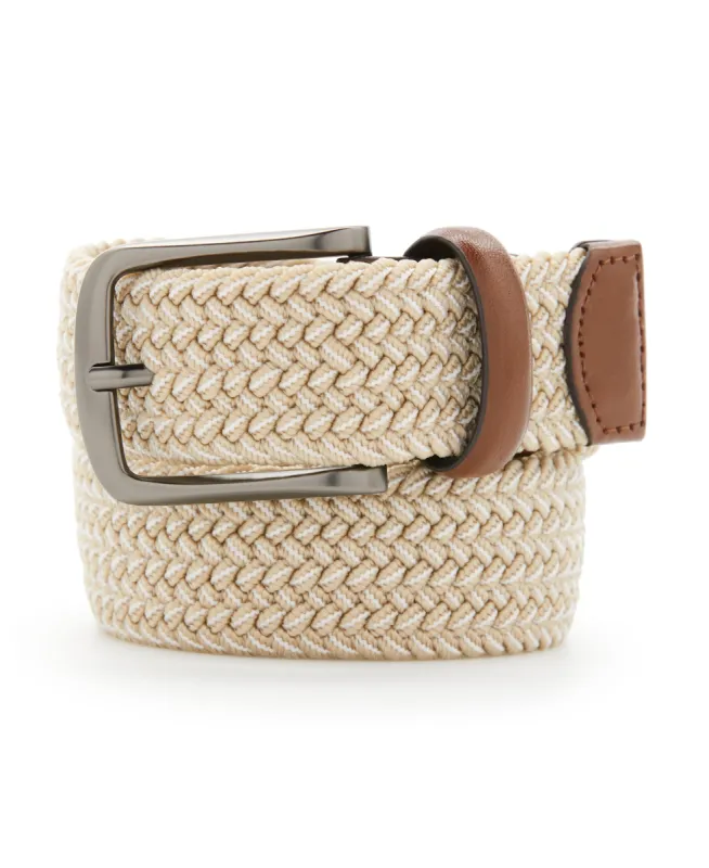 Woven Stretch Leather-Trim Belt sold by Perry Ellis