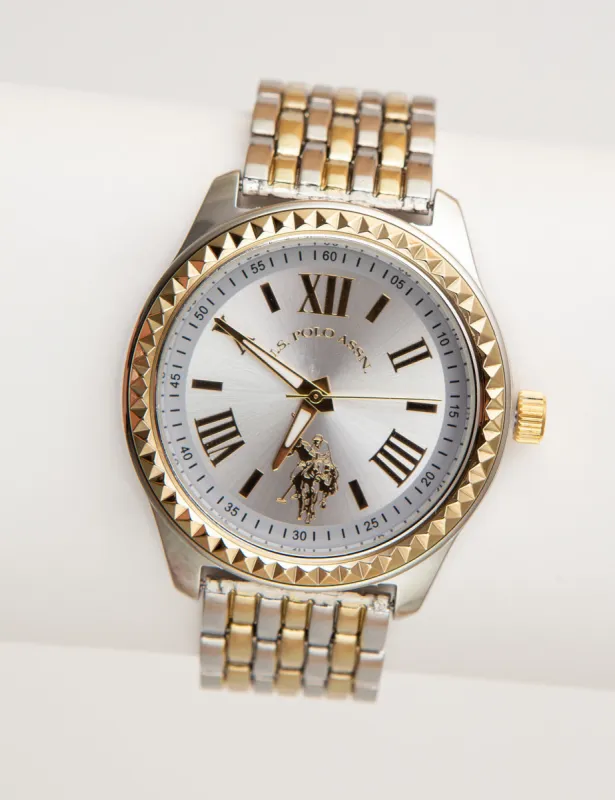 LADIES SILVER GOLD LINK WATCH sold by U.S. Polo Assn.