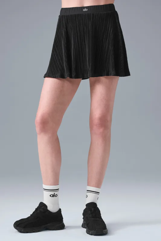 Micro Plisse Tennis Skirt - Black sold by Alo Yoga