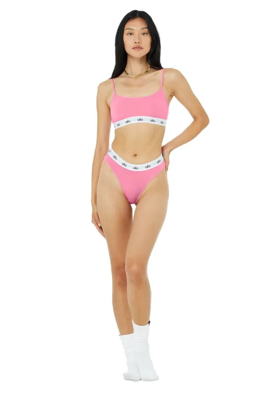 ブラジャー [Alo Yoga] Icon Cami Bra Icon Cami Bra & Icon Cheeky Set - Candy Pink | Parallel