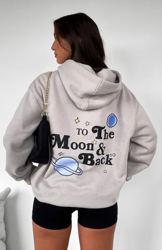 To The Moon Oversized Hoodie Lunar sold by White Fox Boutique