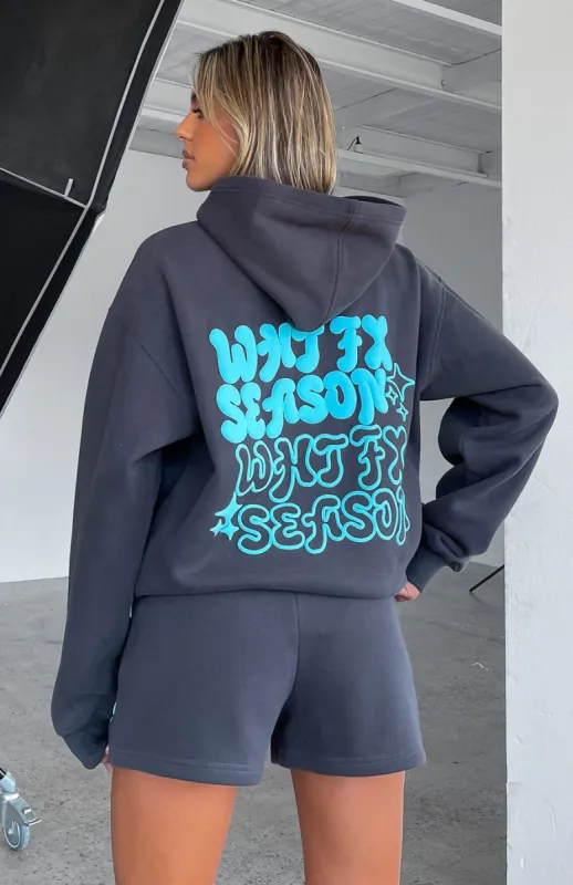 Taking Over Oversized Hoodie Charcoal sold by White Fox Boutique