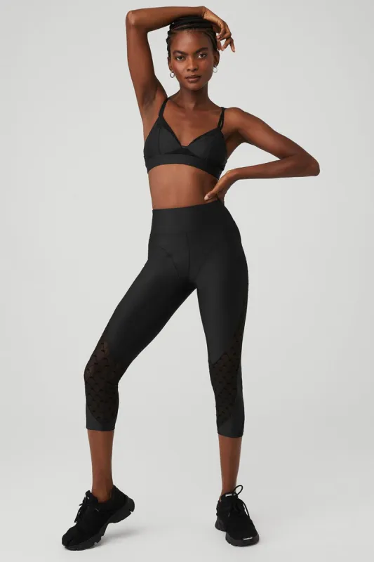 Airlift Mesh Celeste Bra & Airlift Mesh High-Waist Celeste Capri Set sold by Alo Yoga
