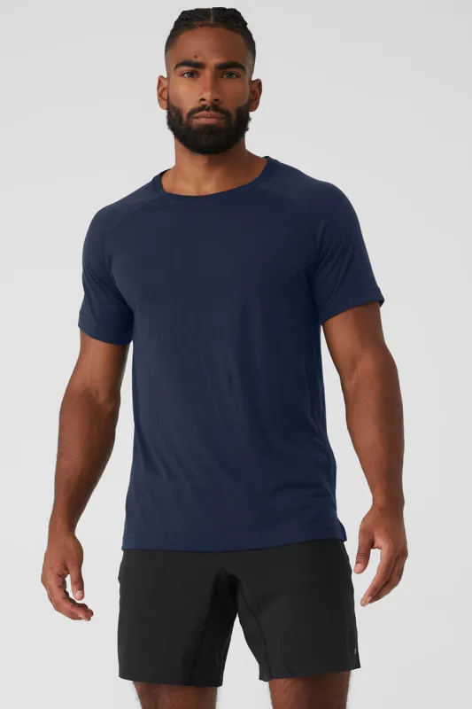 Triumph Raglan Tee - Navy sold by Alo Yoga