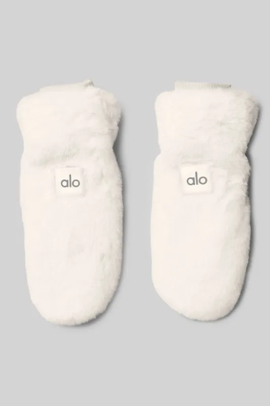 Faux Fur Mittens - Ivory sold by Alo Yoga