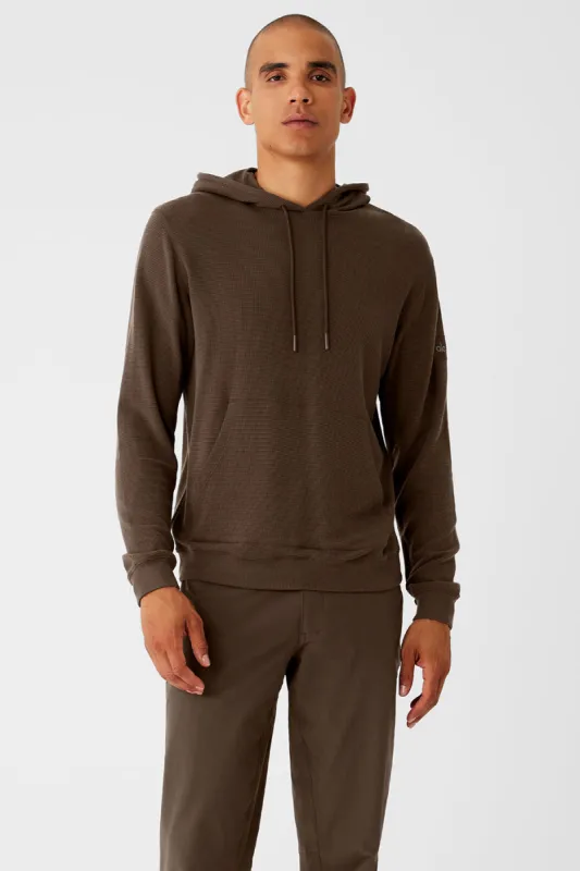 Micro Waffle Fast Break Hoodie - Espresso sold by Alo Yoga