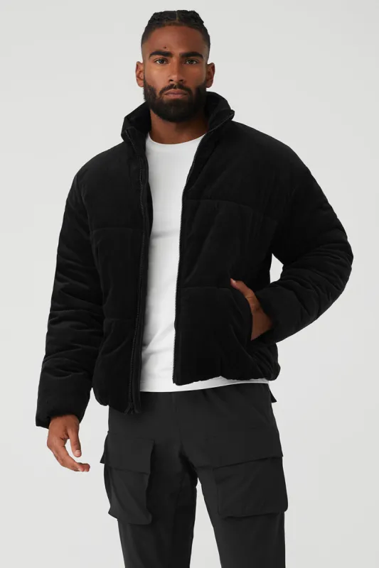 Corduroy Stage Puffer - Black sold by Alo Yoga