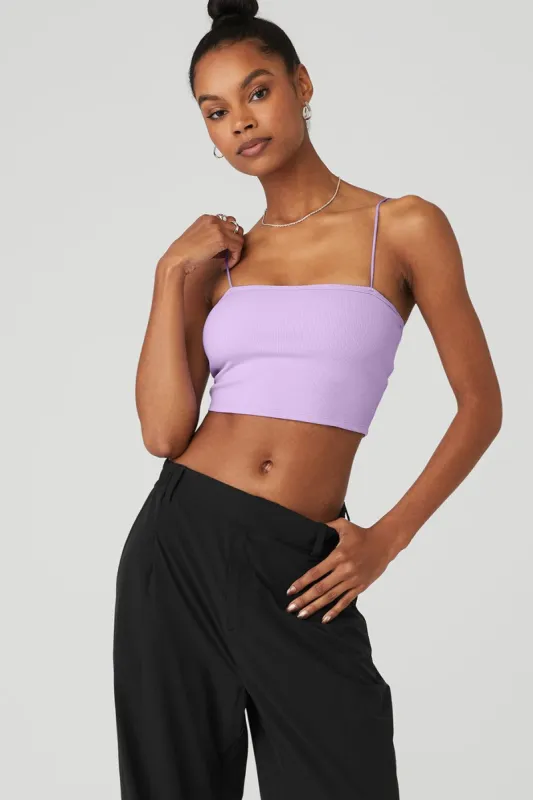 ヨガ・ピラティス Alo Yoga GODDESS RIBBED BANDEAU TOP Goddess Ribbed Bandeau Top - Violet Skies | Parallel