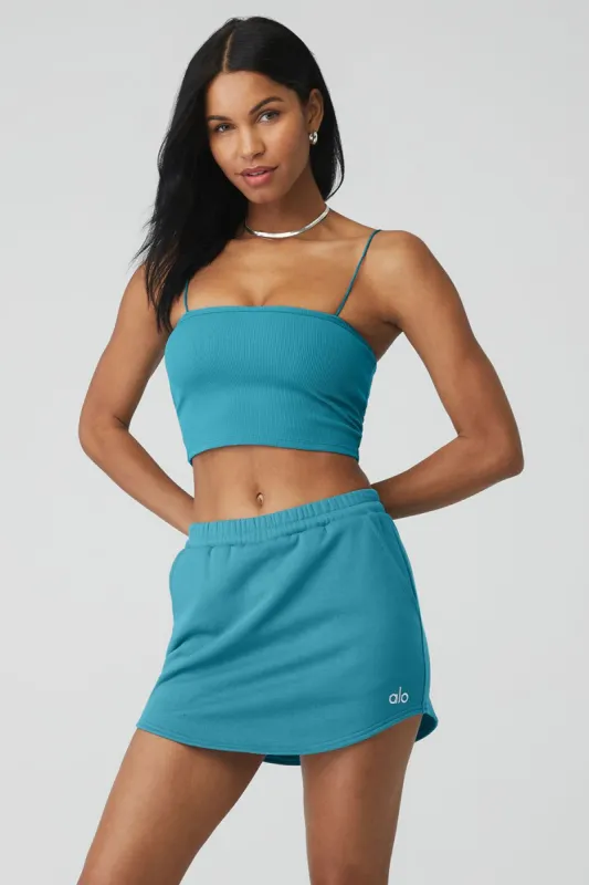Goddess Ribbed Bandeau Top - Blue Splash sold by Alo Yoga