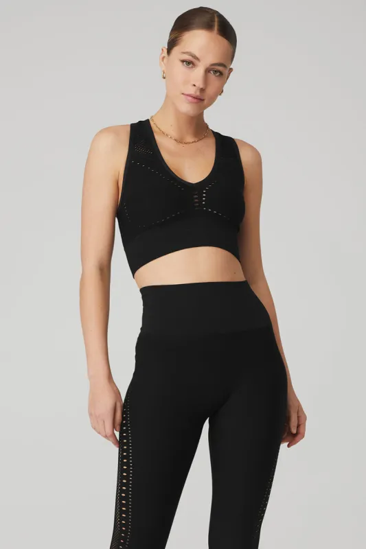 Seamless Open Air Bra - Black sold by Alo Yoga