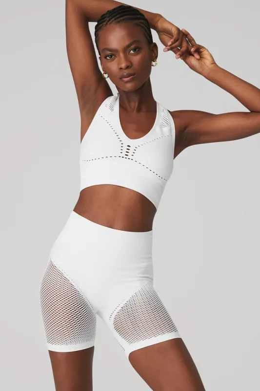 Seamless Open Air Bra - White sold by Alo Yoga