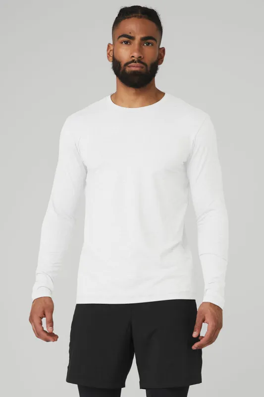 Conquer Reform Crewneck Long Sleeve - White sold by Alo Yoga