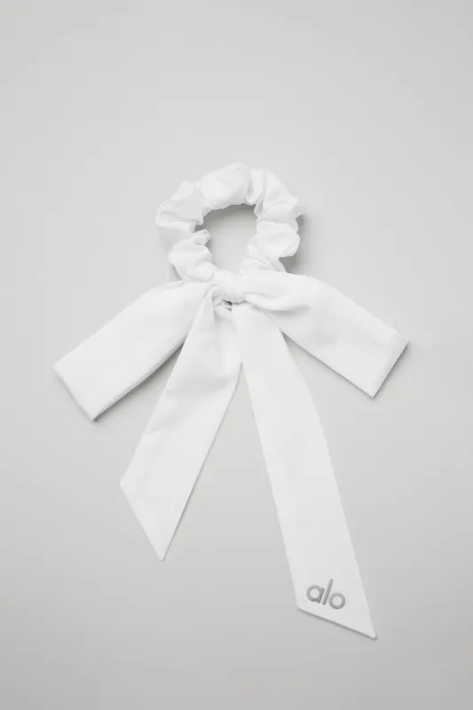 Love Knots Tie Scrunchie - White sold by Alo Yoga