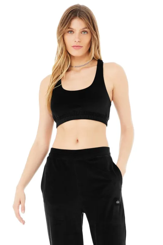 ブラジャー [Alo Yoga] Scoop Neck Sweatshirt Bra Scoop Neck Sweatshirt Bra - White | ALO